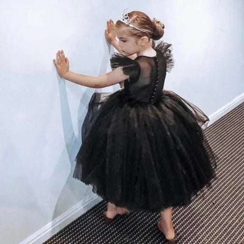 Image of Princess Dress Sequin Lace Tulle Wedding Party Tutu Fluffy Gown Children Kids Evening Formal Pageant-FrenzyAfricanFashion.com