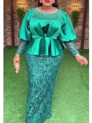 Image of Plus Size African Party Dresses Maxi Dress-FrenzyAfricanFashion.com