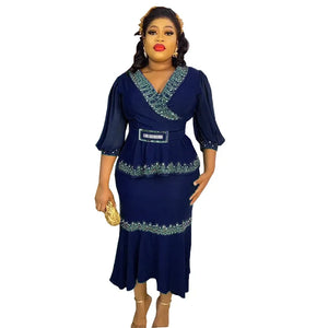 Plus Size Skirt and Top Womens Office Work Clothing-FrenzyAfricanFashion.com