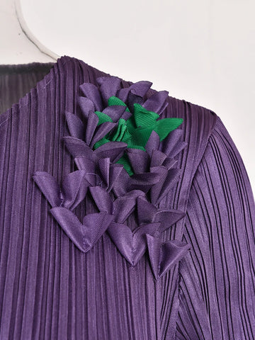 Image of Waist Pleated Dress For Women V-neck Long Sleeves Designer Spliced Dresses-FrenzyAfricanFashion.com