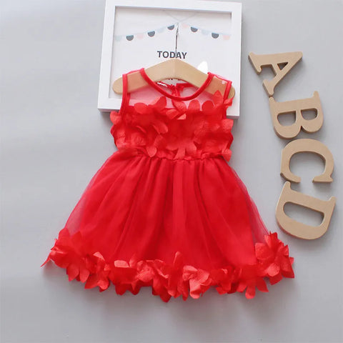 Image of Flower Baby Girl Party Dresses Summer Children Clothes Birthday Princess-FrenzyAfricanFashion.com