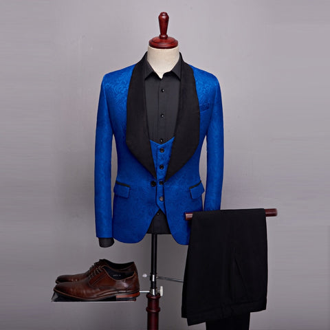 Image of Boutique Big Black Blazers Jacket Pants Vest 3 Pcs Set-FrenzyAfricanFashion.com