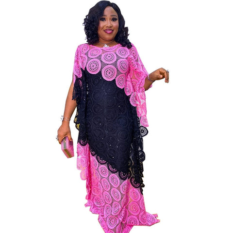 Image of Lace African Dress Layered Evening Long Gown-FrenzyAfricanFashion.com