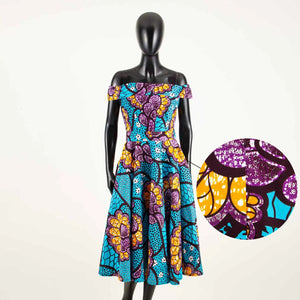 Women Print Off Shoulder Traditional African Clothing Strapless Dress Ankara