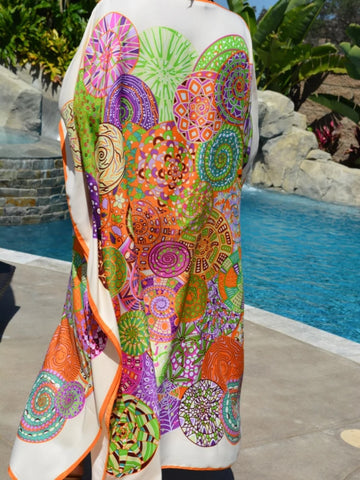 Image of Bohemian Beach Dresses Maxi Tunic Floral Printed Kaftans for Women Summer Seaside Holiday Beachwear Bathing Suits-FrenzyAfricanFashion.com