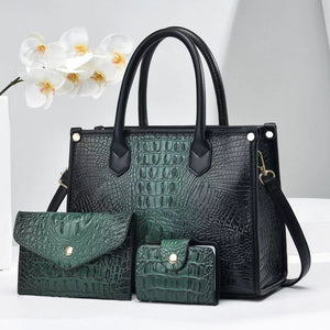 3 Pieces Sets Shoulder Bag Women Leather Luxury crossbody Tote Handbag-FrenzyAfricanFashion.com