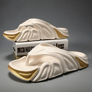 Men Summer Non-slip Flip Flops Outside Beach Slippers Flat Shoes-FrenzyAfricanFashion.com