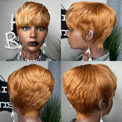 Image of Frenzy Straight Pixie Cut Hair Bob Wig Honey Gold-FrenzyAfricanFashion.com