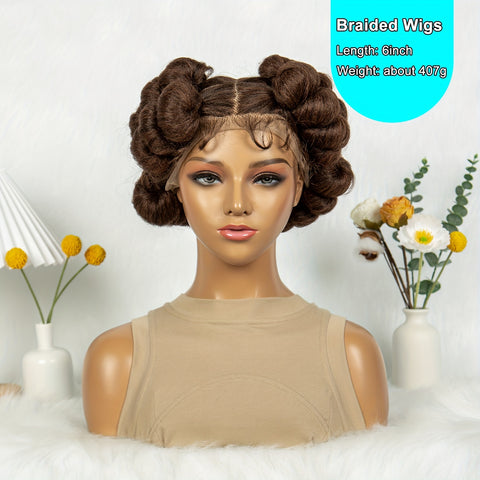Image of Elegant Full Lace Braid Wig for Women - 200% Density, Double-Layered, Short Style with Large Partition - Perfect for Daily Wear-FrenzyAfricanFashion.com