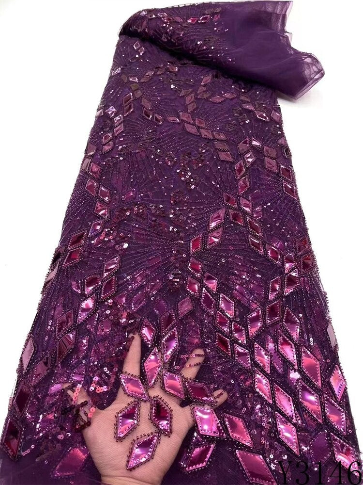 Luxury Beaded Fabric Lace - Lucy-FrenzyAfricanFashion.com
