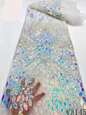 Luxury Beaded Fabric Lace - Lucy