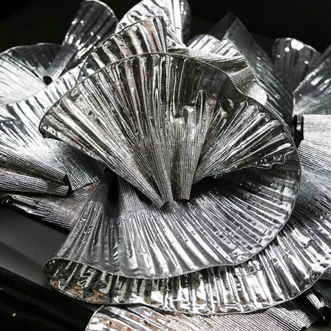 Image of Big Wave Metallic Lace Pleated Fabric-FrenzyAfricanFashion.com
