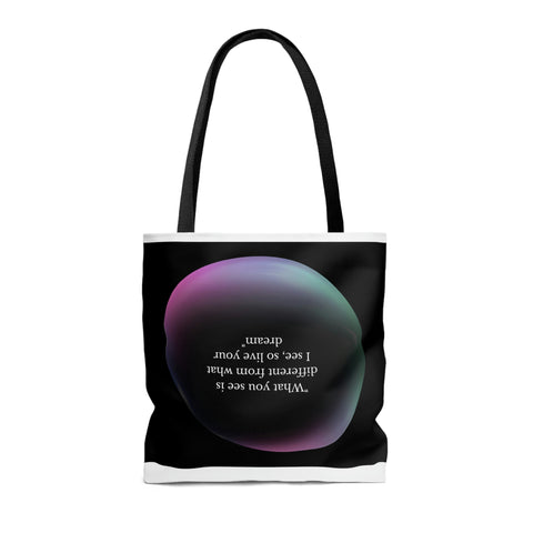 Image of Beach Bag | Shopping Tote Bag | Inspirational totes | What you see is different from what I see, so live your dream | Black and Red Bag-FrenzyAfricanFashion.com