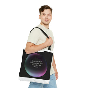 Beach Bag | Shopping Tote Bag | Inspirational totes | What you see is different from what I see, so live your dream | Black and Red Bag-FrenzyAfricanFashion.com