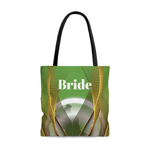 Green Bridal Tote | Custom Bridal Shower Gift Bag | Wedding Handbag | Gift For Bride | Beach Wedding Shoulder Bag-FrenzyAfricanFashion.com