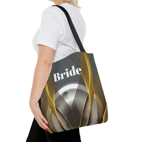 Image of Bride Tote Bag | Grey Pattern Wedding Gift | Bridal Shower | Women Engagement Bride to be Handbag-FrenzyAfricanFashion.com