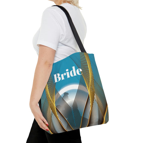Image of Blue Bridal Tote | Custom Bridal Shower Gift Bag | Wedding Handbag | Gift For Bride | Beach Wedding Shoulder Bag-FrenzyAfricanFashion.com
