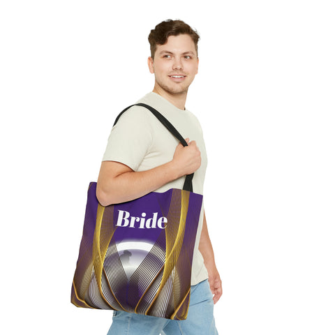 Image of Purple Bridal Tote | Custom Bridal Shower Gift Bag | Wedding Handbag | Gift For Bride | Beach Wedding Shoulder Bag-FrenzyAfricanFashion.com