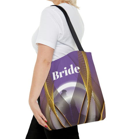 Image of Purple Bridal Tote | Custom Bridal Shower Gift Bag | Wedding Handbag | Gift For Bride | Beach Wedding Shoulder Bag-FrenzyAfricanFashion.com