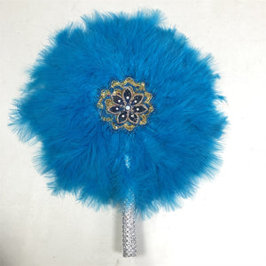 One-Sided Feather Hand Fan Wedding African Fan