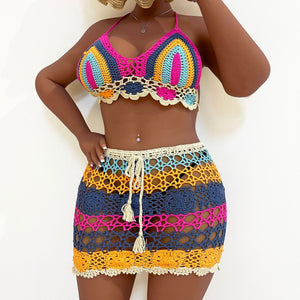 Women Beach Crochet Cover Up Bathing Bikini Plus Size Suit Swimsuit Swimdress Beachwear-FrenzyAfricanFashion.com