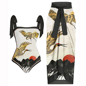 Skinny Square Neck Beachwear Seamless High Waist Cropped Swimsuit-FrenzyAfricanFashion.com