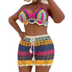 Women Beach Crochet Cover Up Bathing Bikini Plus Size Suit Swimsuit Swimdress Beachwear