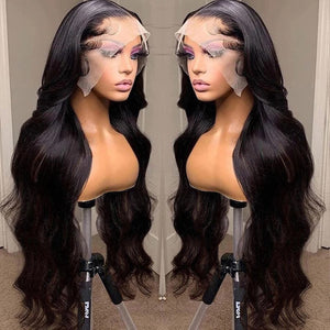 Lace Front Wig 13x4 HD Transparent Lace Frontal Human Hair Wigs-FrenzyAfricanFashion.com