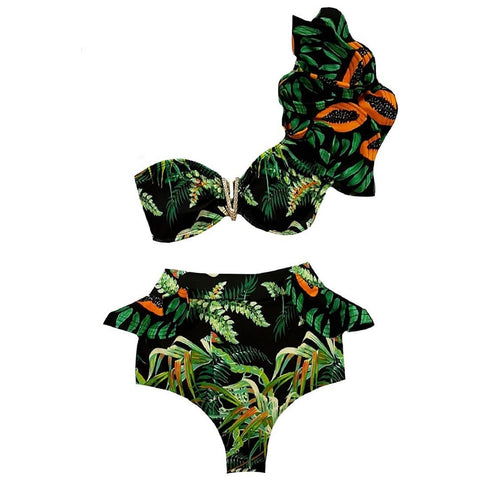 Image of One Shoulder Bikinis Set High Waist Swim Suits Beachwear-FrenzyAfricanFashion.com