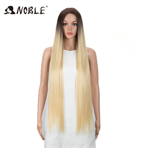 Image of Noble Synthetic Lace Front Wigs For Women 38 Inch Straight Wig Lace Wig Ombre Blonde Lace Wigs Cosplay Straight Lace Front Wig-FrenzyAfricanFashion.com