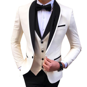 New Wedding Evening Dress 3Pieces Jacket+Pants+Vest Men Suit Set Fashion Slim Fit Party Casual Male Blazer Luxury Homme Costume-FrenzyAfricanFashion.com