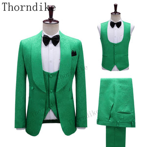 Mens Wedding Jacket Singer 3-Piece Suit Blazer