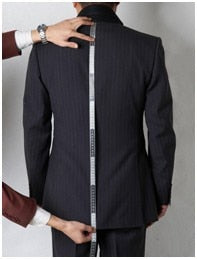 Black Business Men Suits Two Pieces Jacket Pants-FrenzyAfricanFashion.com