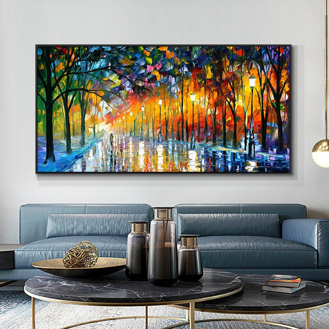 Image of Modern Abstract Walking Down The Street Oil Painting Print On Canvas Nordic Poster Wall Art Picture For Living Room Home Decor-FrenzyAfricanFashion.com
