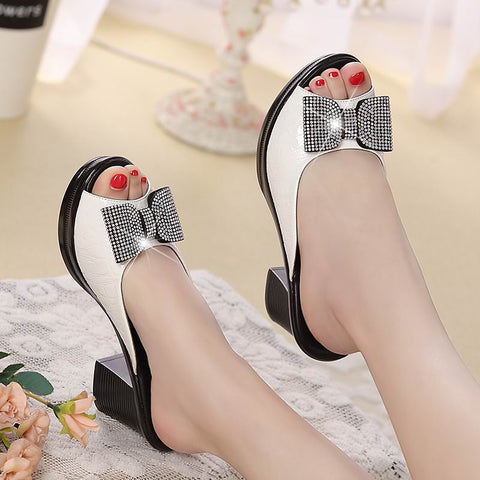 Image of women's sandals genuine leather slippers-FrenzyAfricanFashion.com