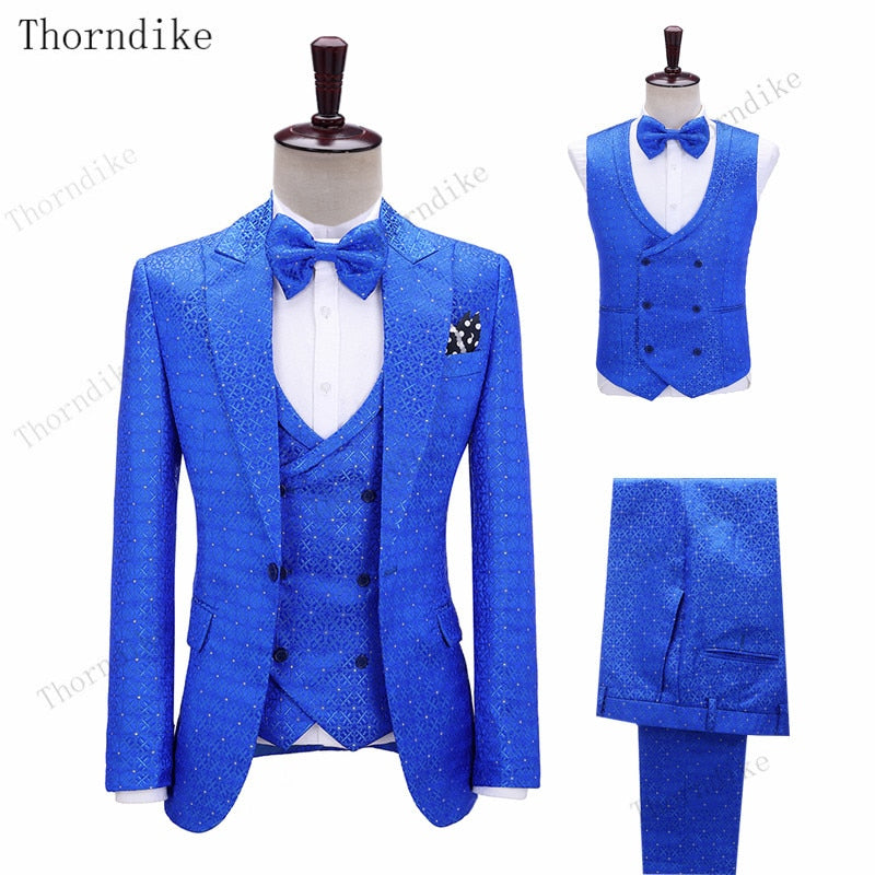 Mens Wedding Jacket Singer 3-Piece Suit Blazer-FrenzyAfricanFashion.com