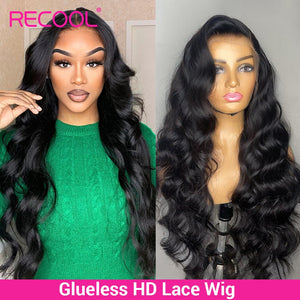 Glueless Lace Front Human Hair Wigs Full Body Wave HD Lace Frontal Wig 13x6 Transparent Lace Wigs For Women Human Hair-FrenzyAfricanFashion.com