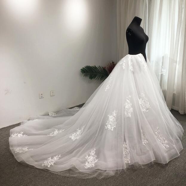 Detachable bridal dress Gown skirt Long train Removable custom size-FrenzyAfricanFashion.com