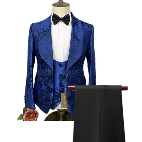 Image of 3 Pcs Suit Set Blazers Jacket Pants Vest Fashion Men-FrenzyAfricanFashion.com