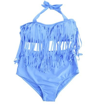 Image of Plus Size Tassels Bikinis High Waist Women Bra Bikini Beachwear-FrenzyAfricanFashion.com