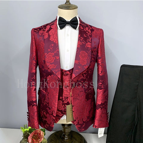 Image of 3 Pcs Suit Set Blazers Jacket Pants Vest Fashion Men-FrenzyAfricanFashion.com