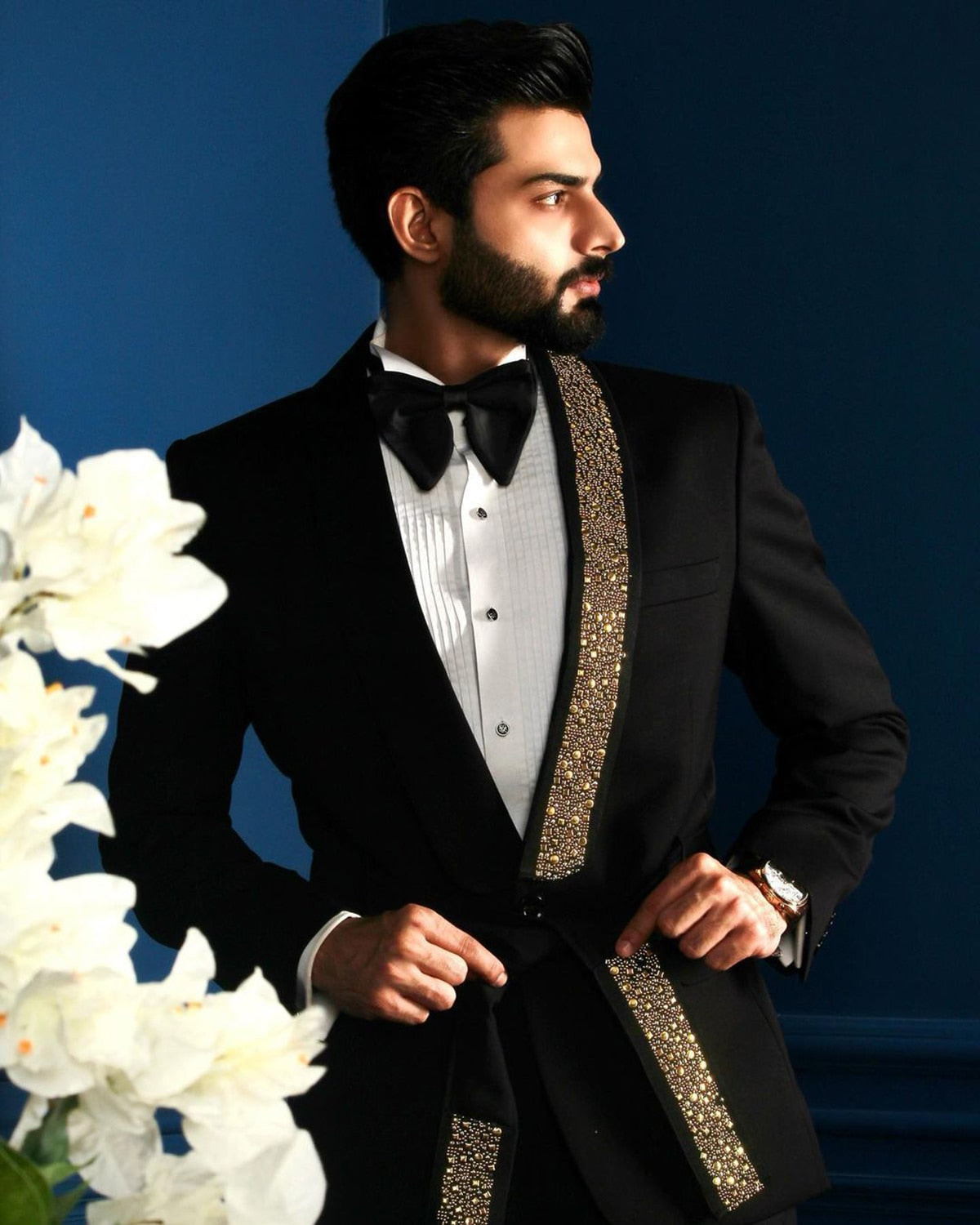 Black Sequin Party Men Suits One-piece Wedding Suit Jacket-FrenzyAfricanFashion.com