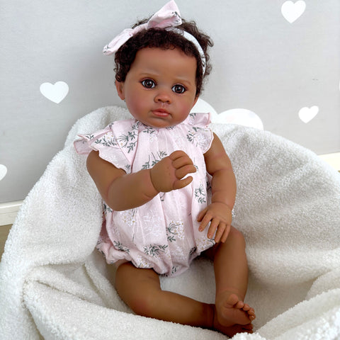 Image of Dark Brown Skin Reborn Toddler Baby Doll - Sabina-FrenzyAfricanFashion.com