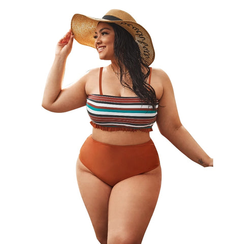 Image of Women Push Up Bikinis Set Swimwear Plus Size High Waist Swimsuit Beachwear-FrenzyAfricanFashion.com
