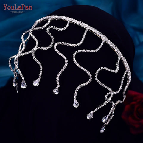 Image of Crystal Wedding Hairband Bridal Hair Ornaments Rhinestone Headband-FrenzyAfricanFashion.com
