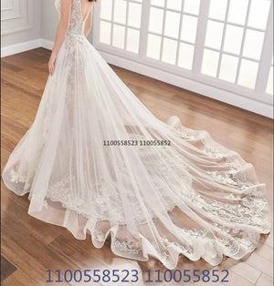 Detachable Wedding train, Removable train, Wedding overskirt, detachable skirt lace appliqué skirt-FrenzyAfricanFashion.com