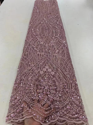 Luxury Handmade Beads Embroidery French Tulle Lace Fabric-FrenzyAfricanFashion.com