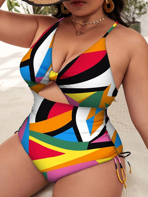 Plus Size Swimwear Women One-piece Push Up Swimsuit One Piece Beachwear Bathing Suit-FrenzyAfricanFashion.com