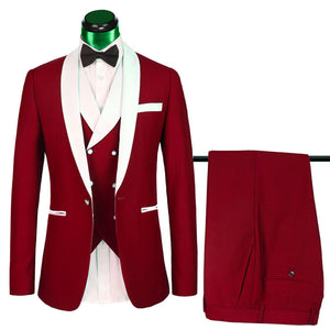 Royalblue Tuexdo 3Pieces Male Suits Slim Fit Groom Wear-FrenzyAfricanFashion.com