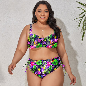 Plus Size Swimwear Women's Swimsuits Large Bathing Suits Two-piece High Waist Push Up Bikini Set